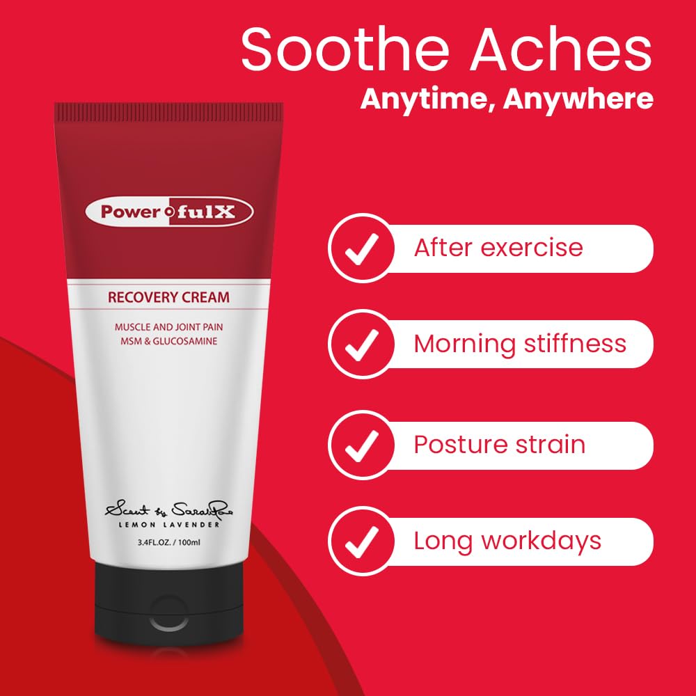 PowerfulX crema con MSM y glucosamina, mejora movilidad