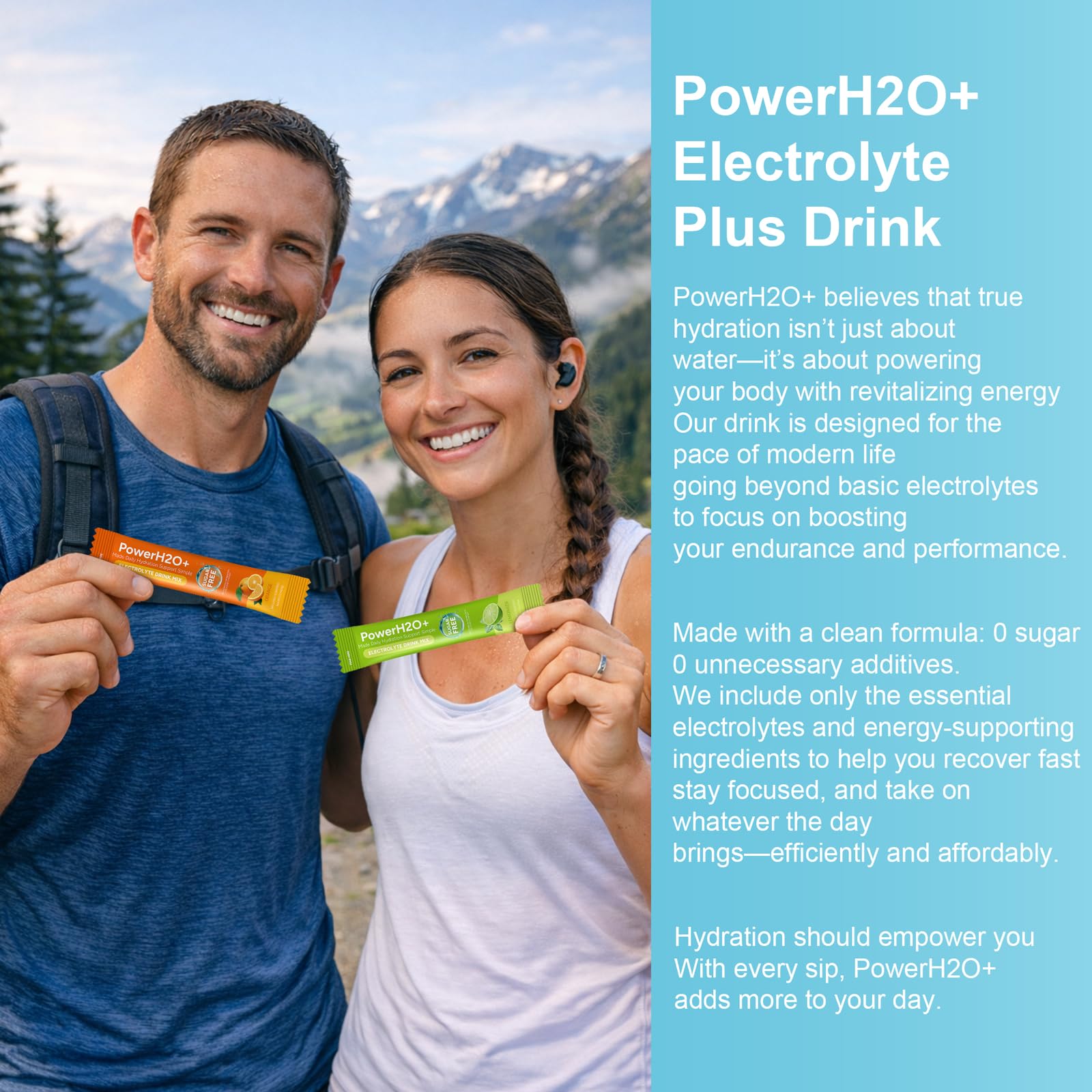 PowerH2O+ empaque portátil ideal para viaje y gimnasio