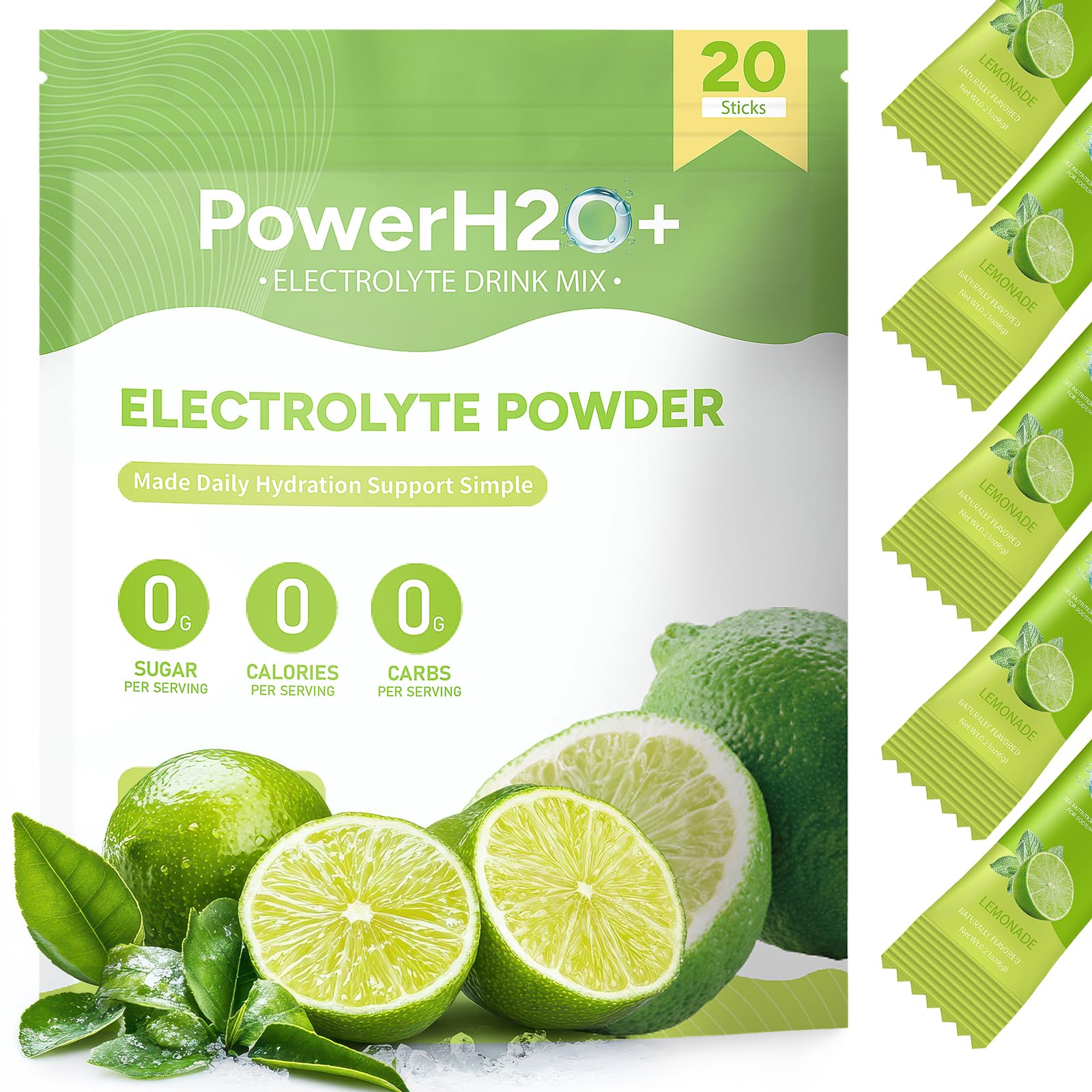 PowerH2O+ limonada: sobre para hidratación rápida durante el ejercicio.