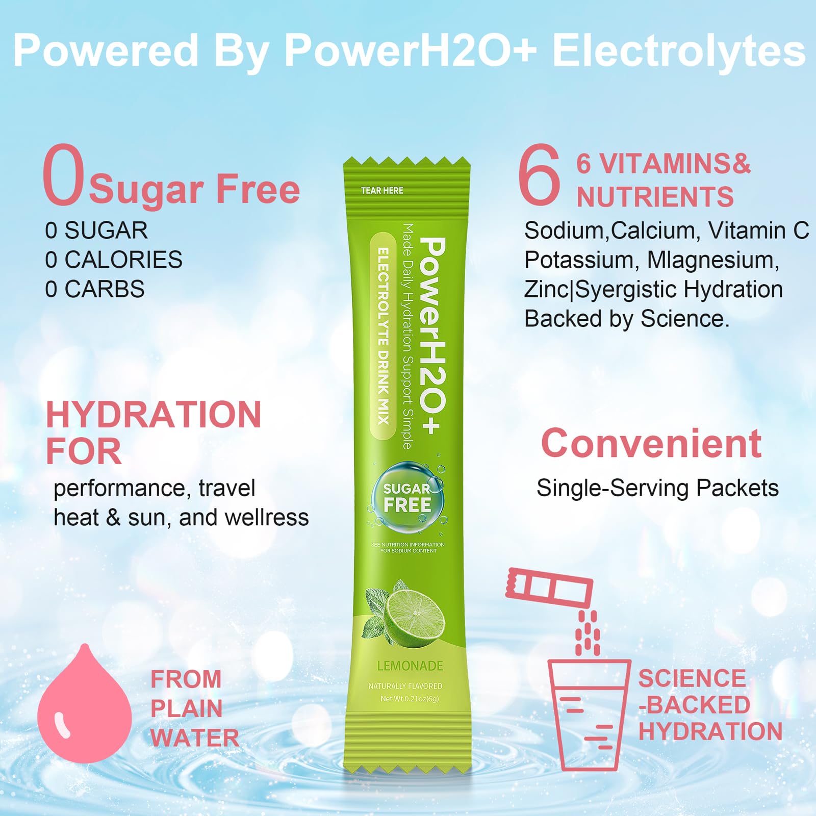 PowerH2O+ naranja: sobre para recuperación ligera tras entreno.