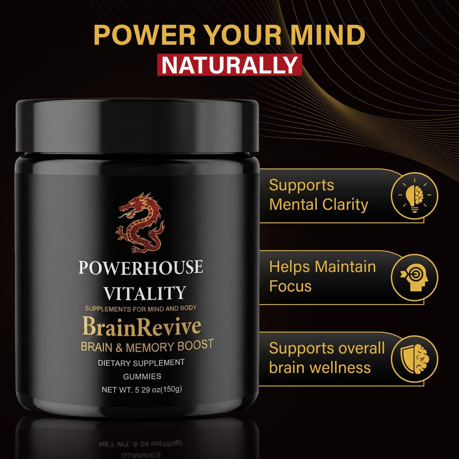 Powerhouse Vitality BrainRevive: información nutricional clara para tomar decisiones informadas