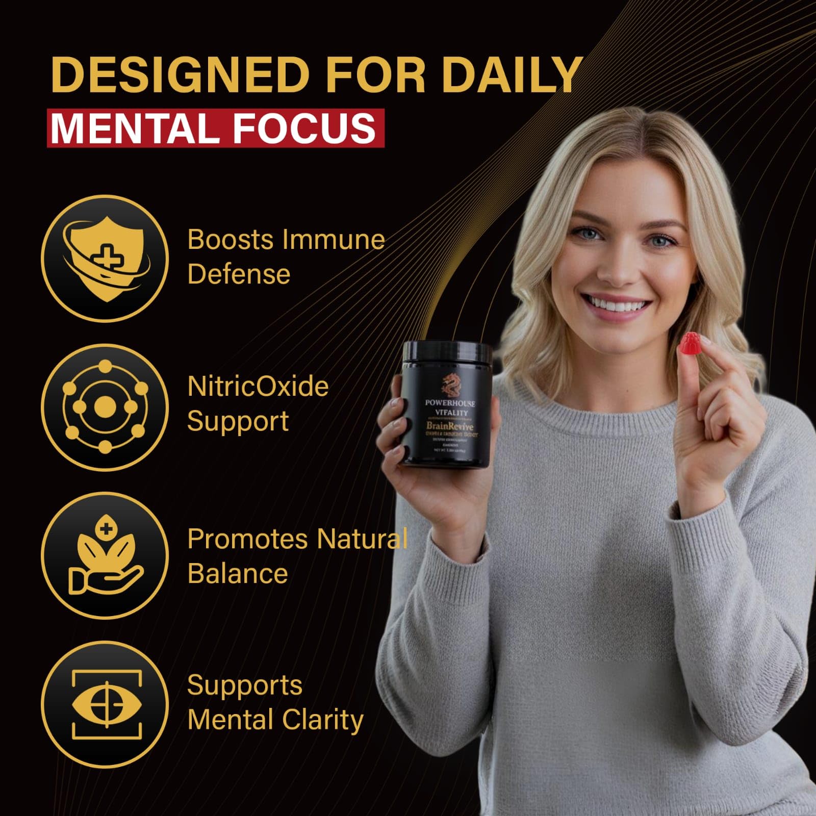 Powerhouse Vitality BrainRevive: ingredientes clave que apoyan la claridad mental