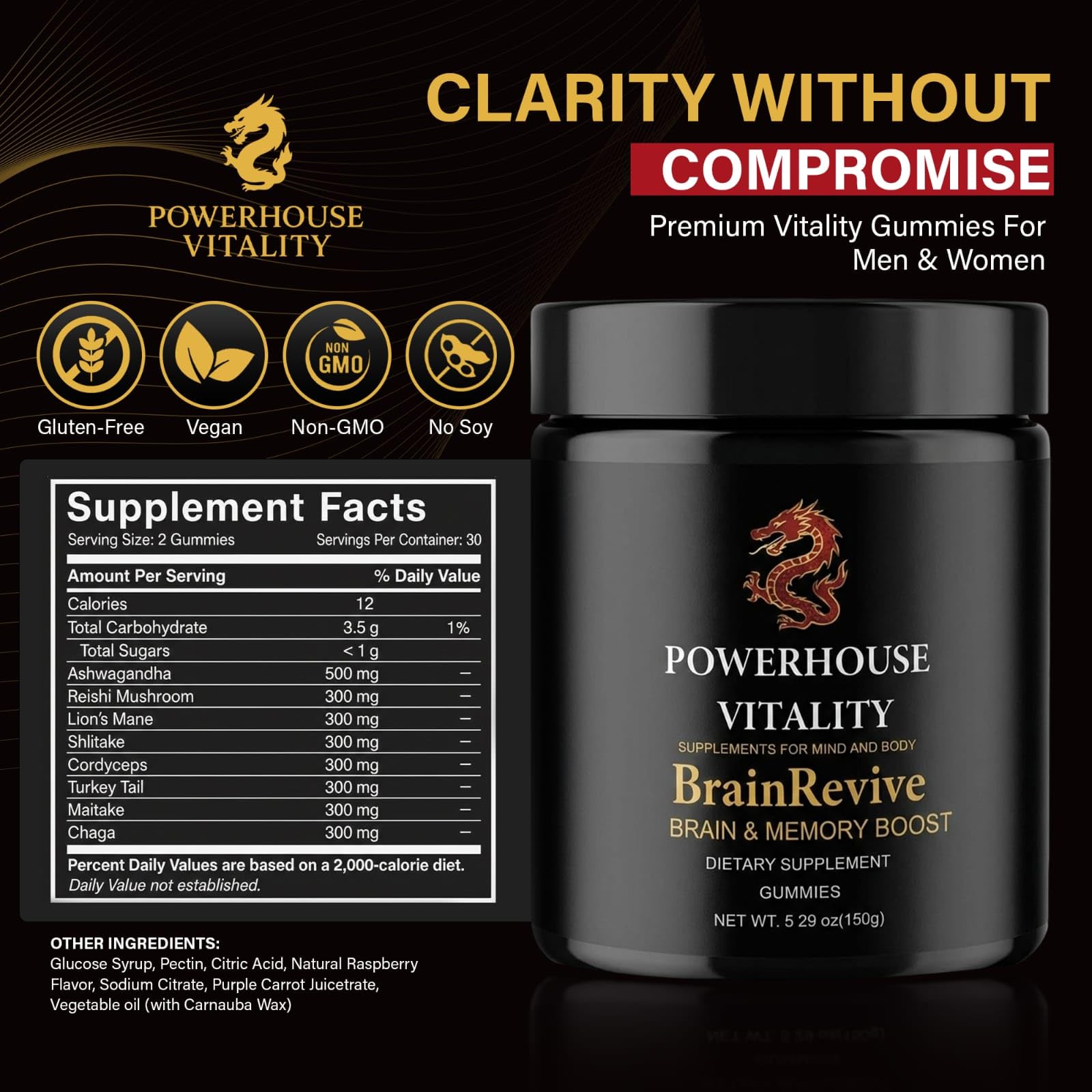 Powerhouse Vitality BrainRevive: toma diaria fácil para rutina saludable