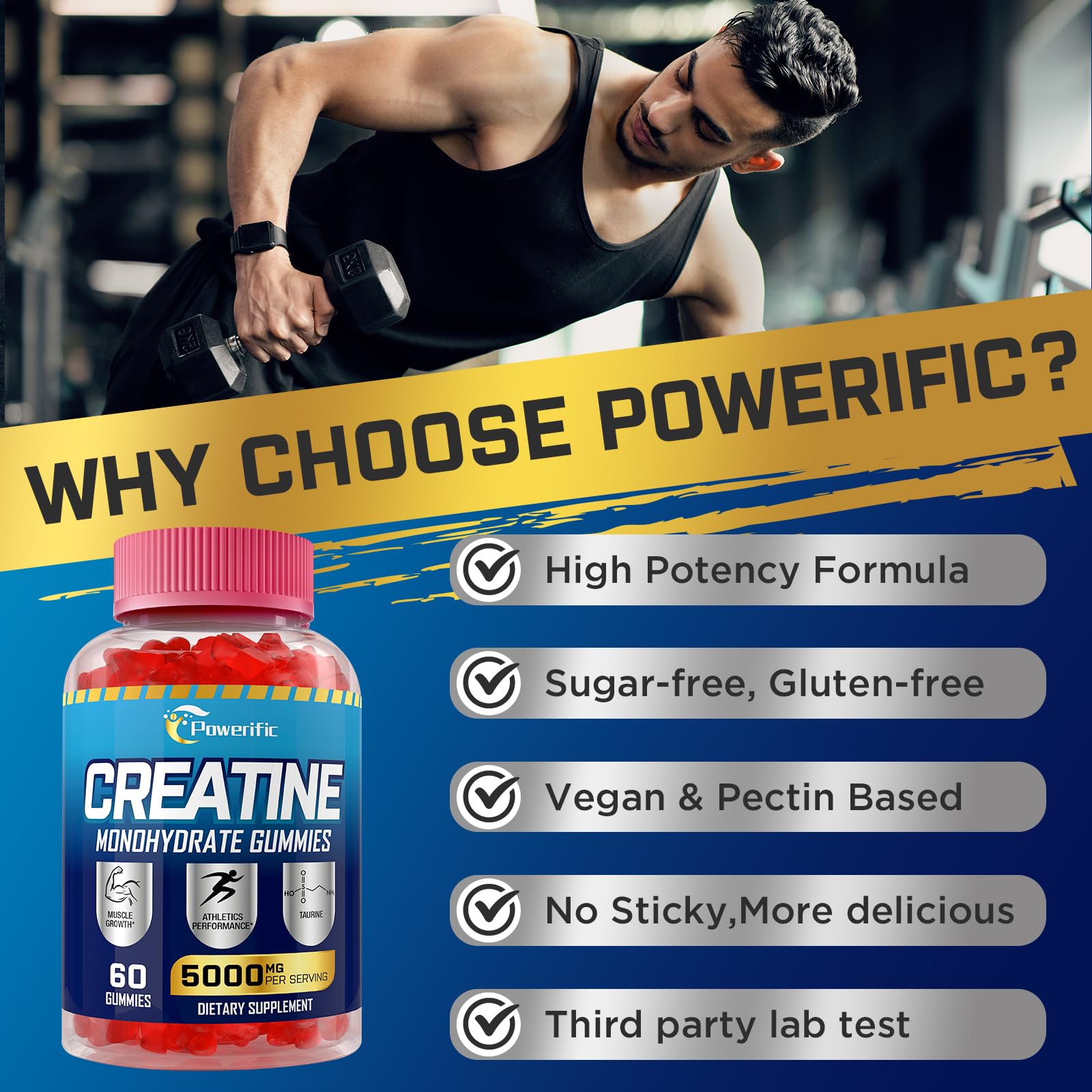 Rendimiento en entrenos gracias a la creatina y taurina de Powerific.