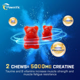 Textura jugosa de las gomitas Powerific, experiencia agradable para dosis diarias.