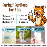 PowKids calcio y vitamina D para huesos y dientes fuertes.