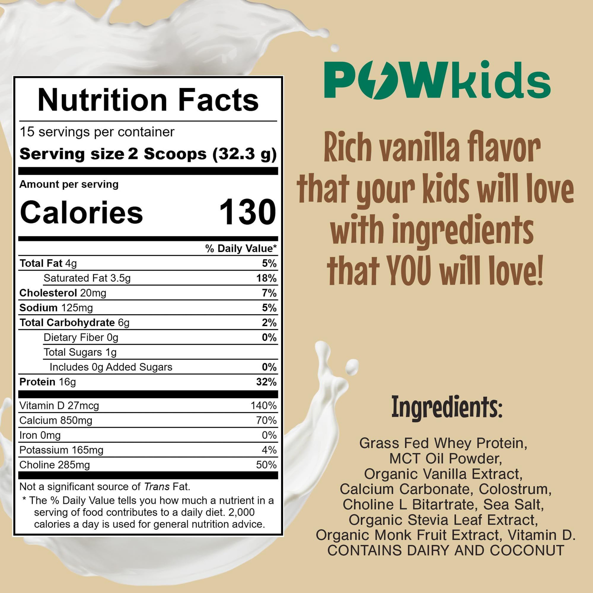PowKids en niños activos, apoyo de proteína para la energía.
