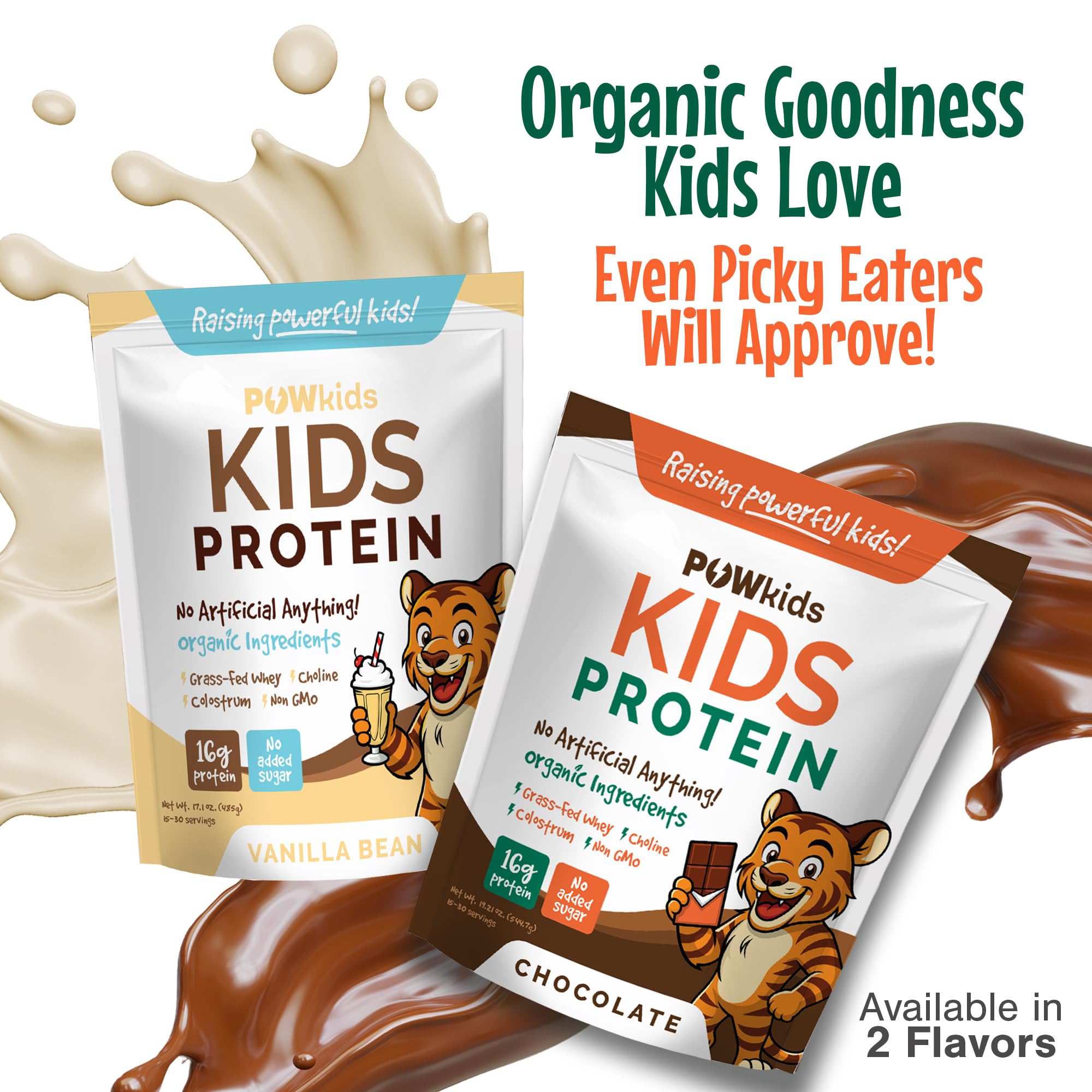 PowKids sin azucares añadidos, vainilla, opción saludable para meriendas.