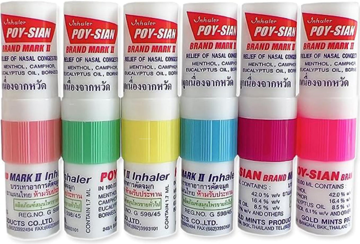 POY-SIAN Mark II inhalador nasal con mentol, sensación refrescante al inhalar