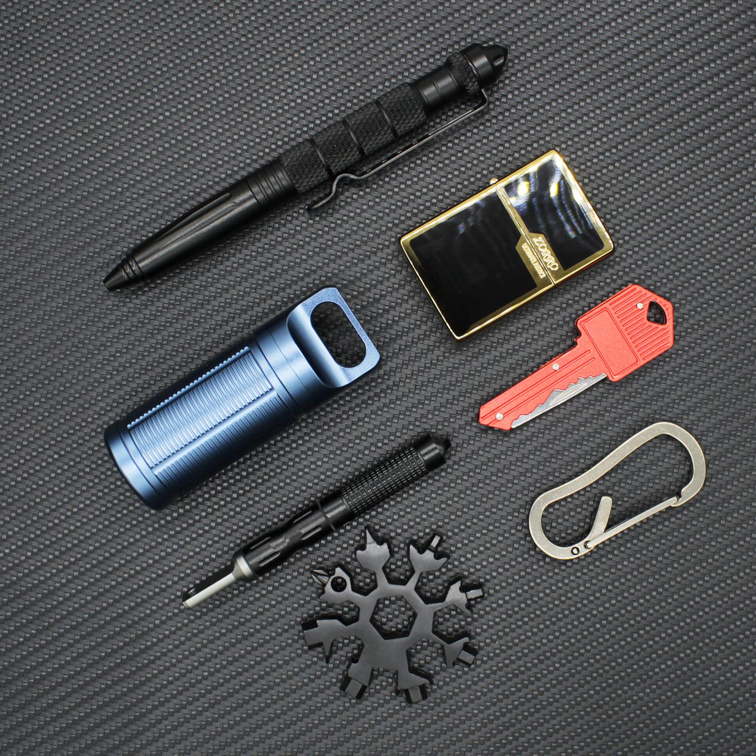 PPFISH EDC: pedernal y cerillas guardados de forma segura