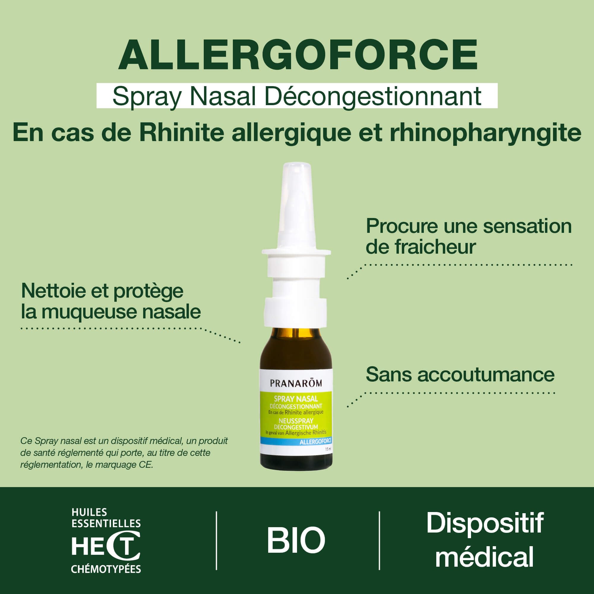 Pranarom Allergoforce nasal spray rociado para alivio temporal