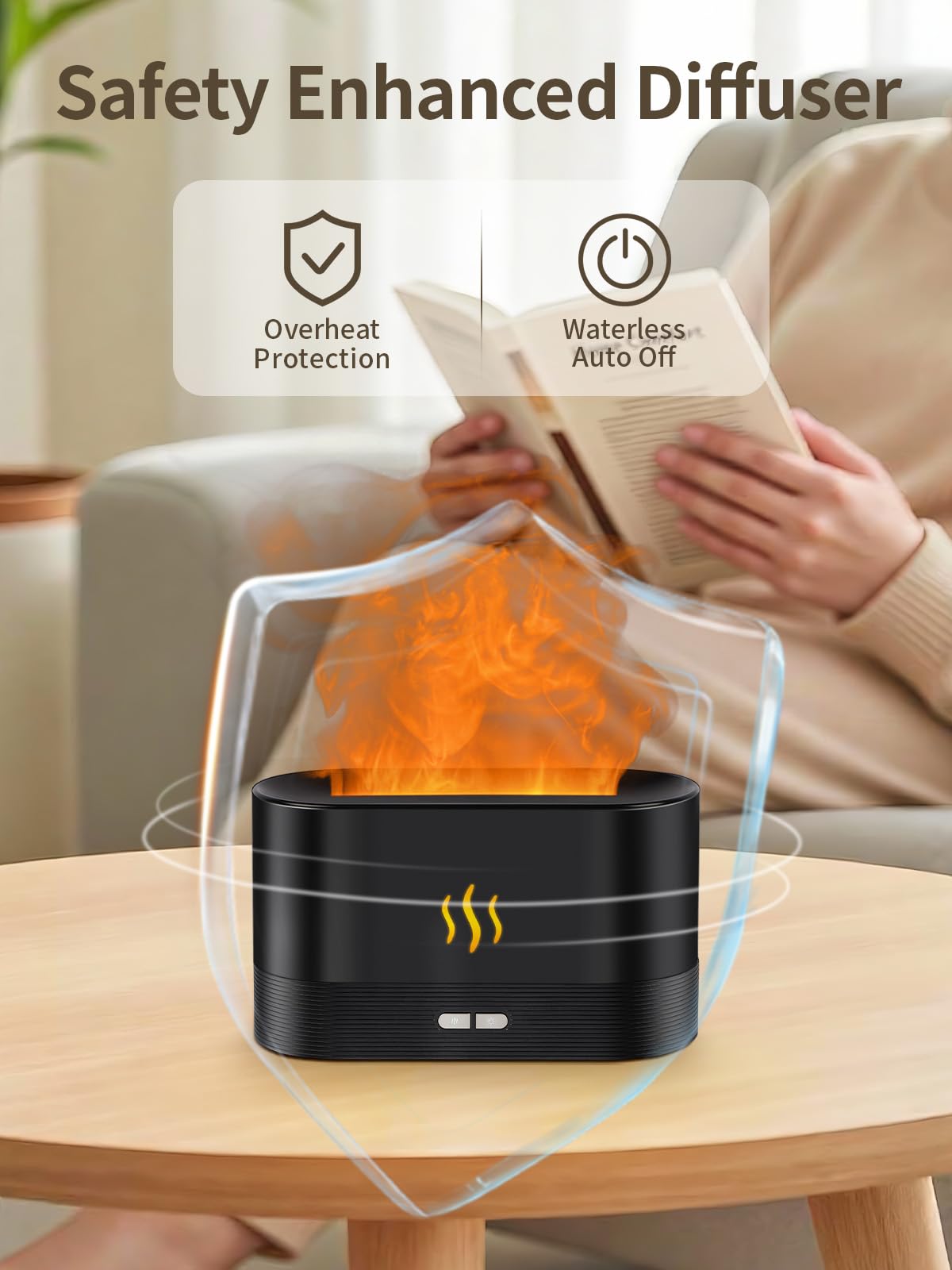 Flame de PrawPawtic emite niebla fría ultrasónica para humidificar sin calor