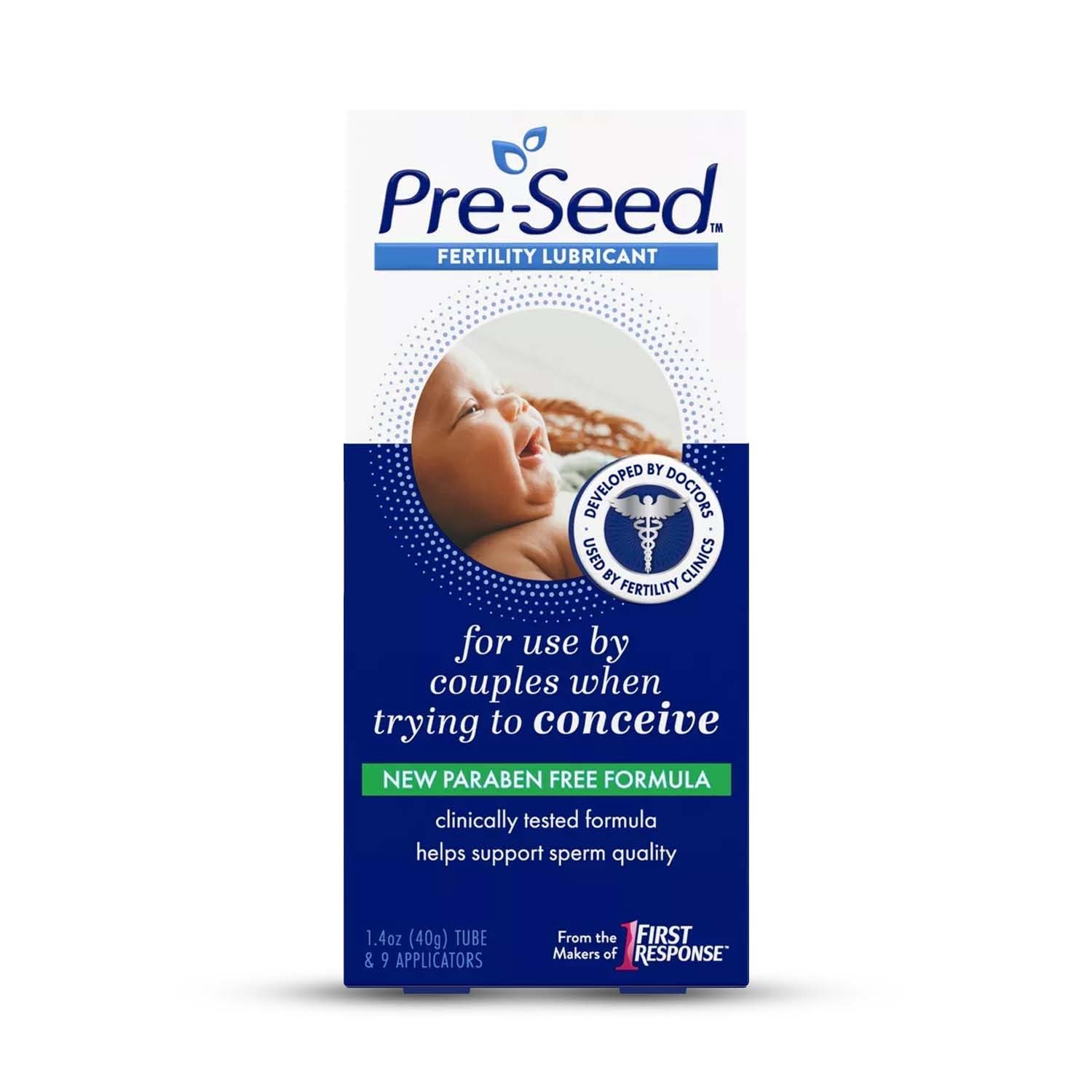 Lubricante Pre-Seed en tubo de 40 g para uso cómodo durante la intimidad.
