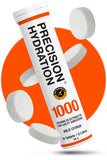 Tabletas Precision Hydration 250mg/litro disolviéndose para hidratación rápida.