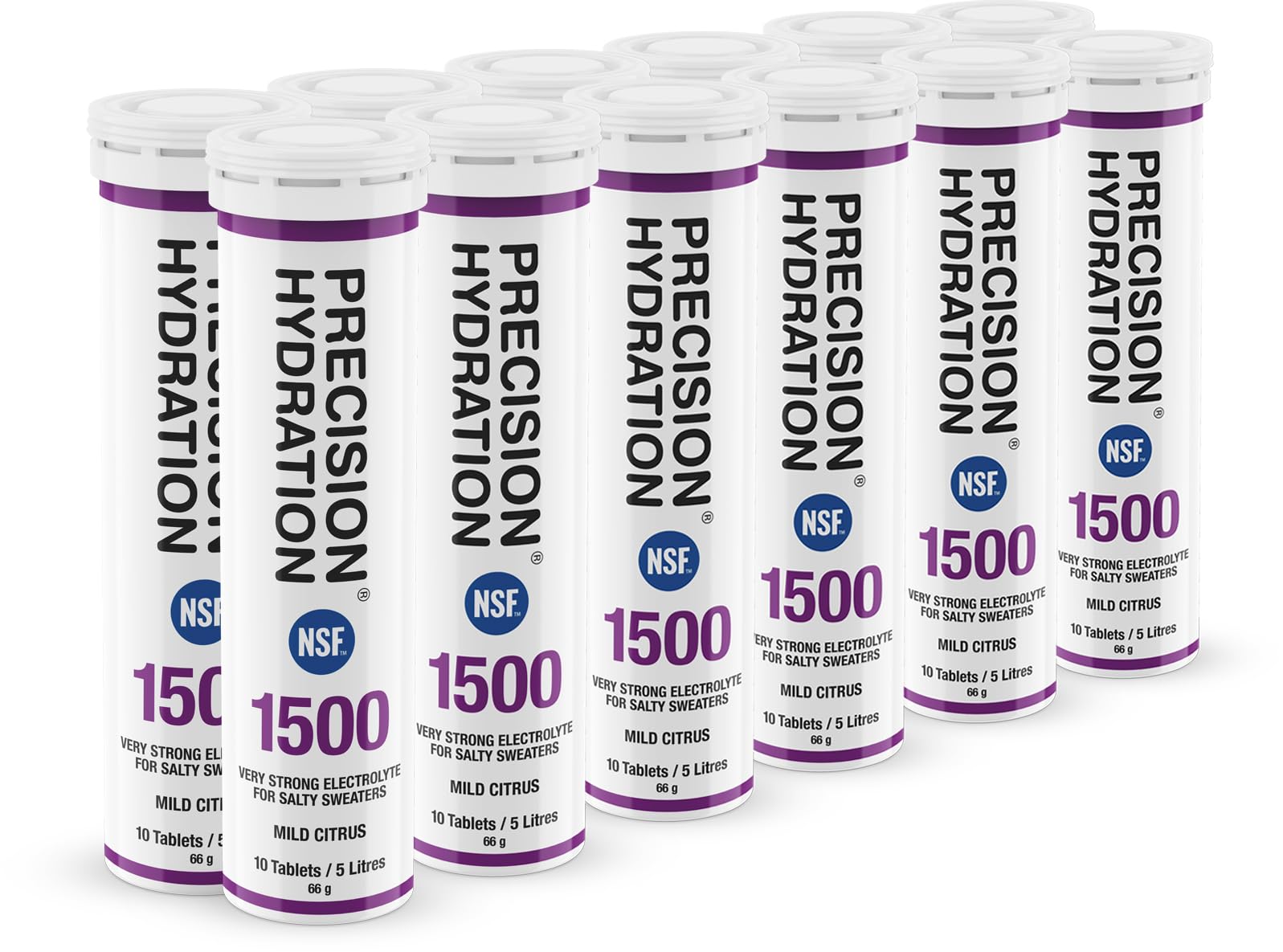 Tabletas electrolitos multi-fuerza de Precision Hydration, disolución rápida en agua.