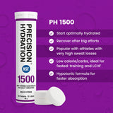 Tubo morado de Precision Hydration, empaque compacto para llevar.