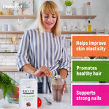 Mezcla KEYTO chocolate en café para desayuno rápido keto.