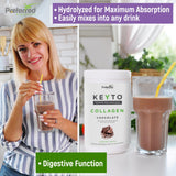 Batido KEYTO chocolate en vaso, merienda proteica.