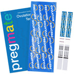 Empaque de 30 tiras de ovulación y 10 tiras de embarazo de Pregmate.