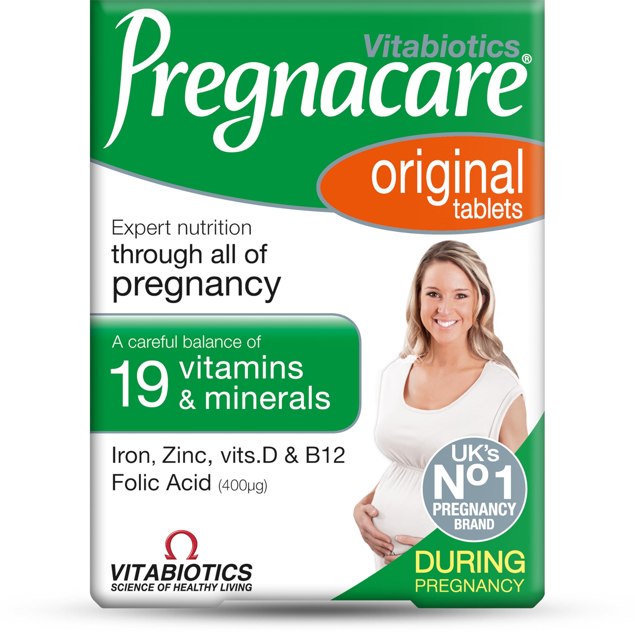 Pregnacare Original tabletas en blister, fácil toma diaria.