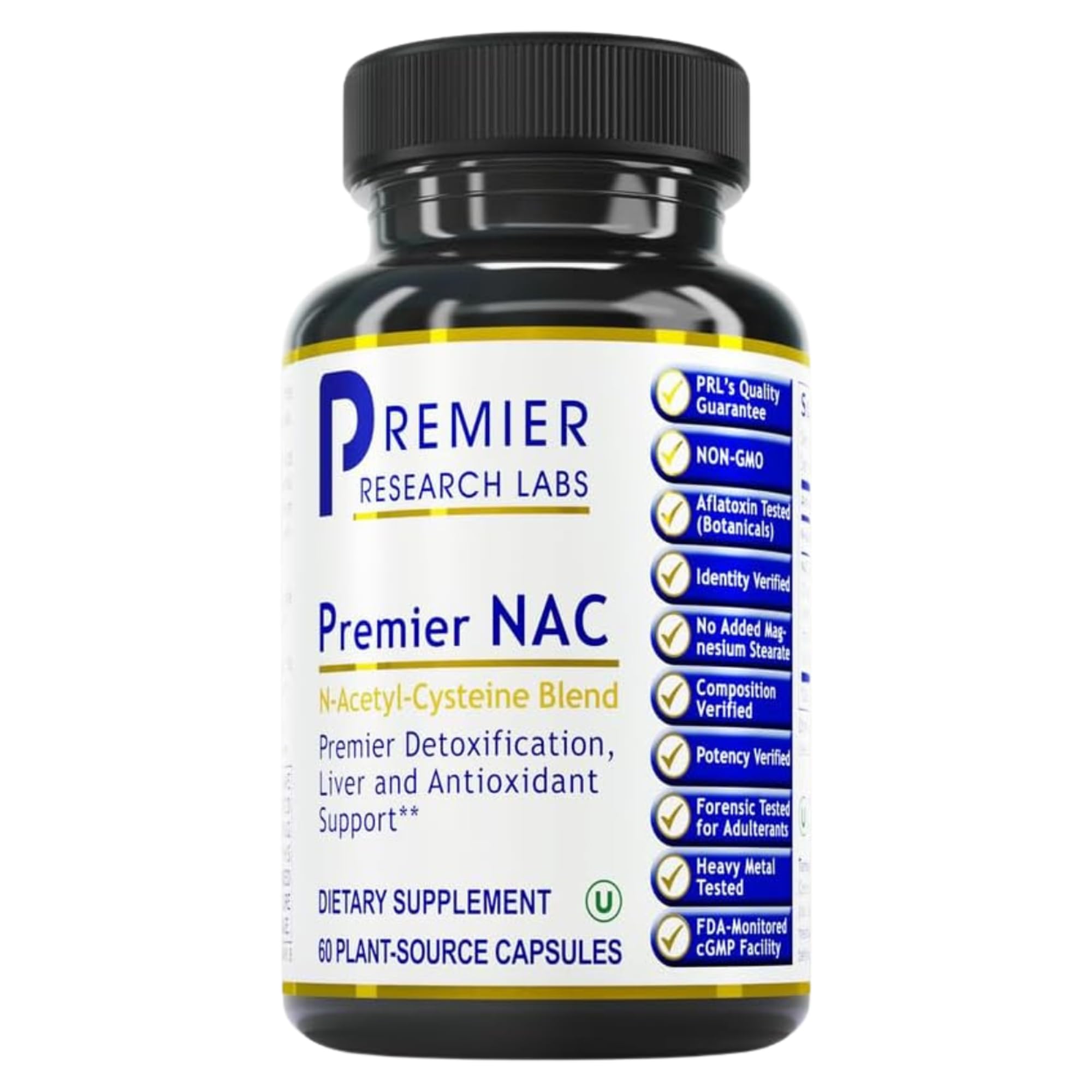 Premier NAC cápsulas dentro de la caja, apoyo para hígado y sistema respiratorio