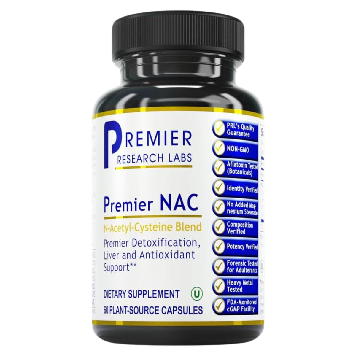Premier NAC cápsulas dentro de la caja, apoyo para hígado y sistema respiratorio