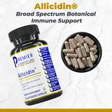 Frasco de Allicidin con cápsulas de Premier Research Labs para consumo diario.