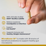 Premier Research Labs MicroBiome-18: etiqueta del producto con uso recomendado