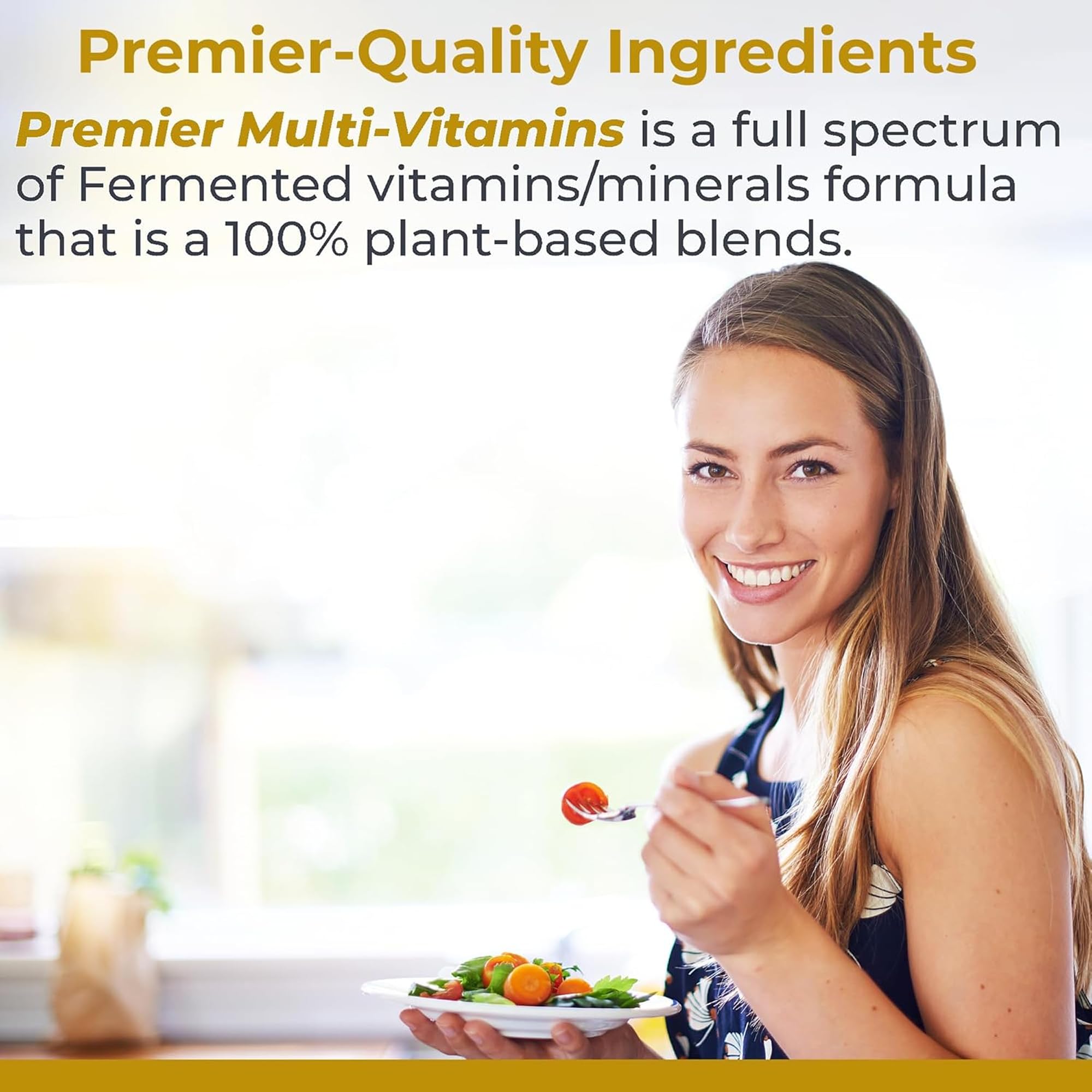 Premier Research Labs Multivitamínico: etiqueta visible impulsando la salud general
