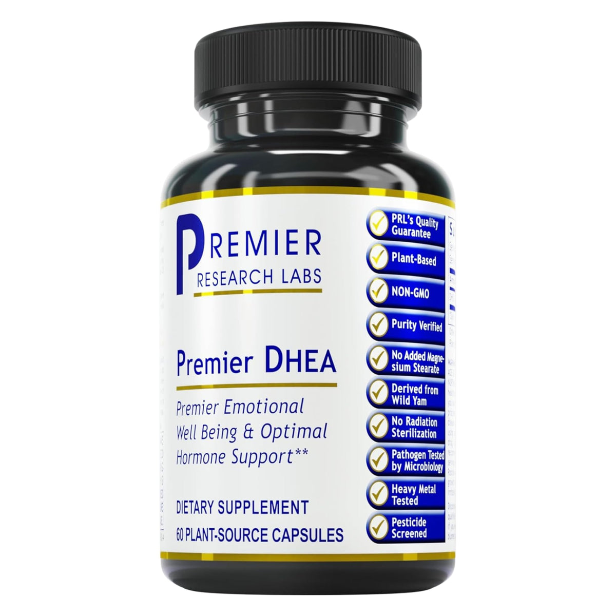 Premier DHEA, cápsula de 25 mg para apoyo hormonal diario