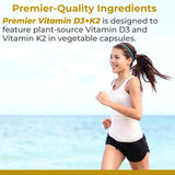 Premier Research Labs Vitamina D3 + K2, etiqueta sin gluten, tranquilidad para la dieta