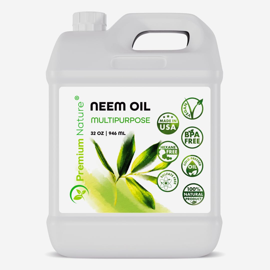 Aceite Premium Nature Neem puro prensado en frío para piel y cabello.