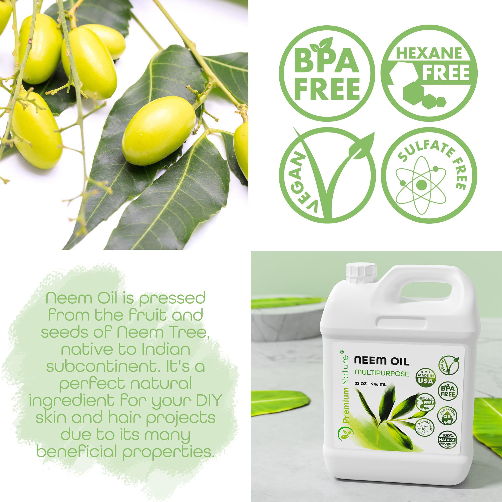 Neem Premium Nature para cabello nutrido y brillo natural.