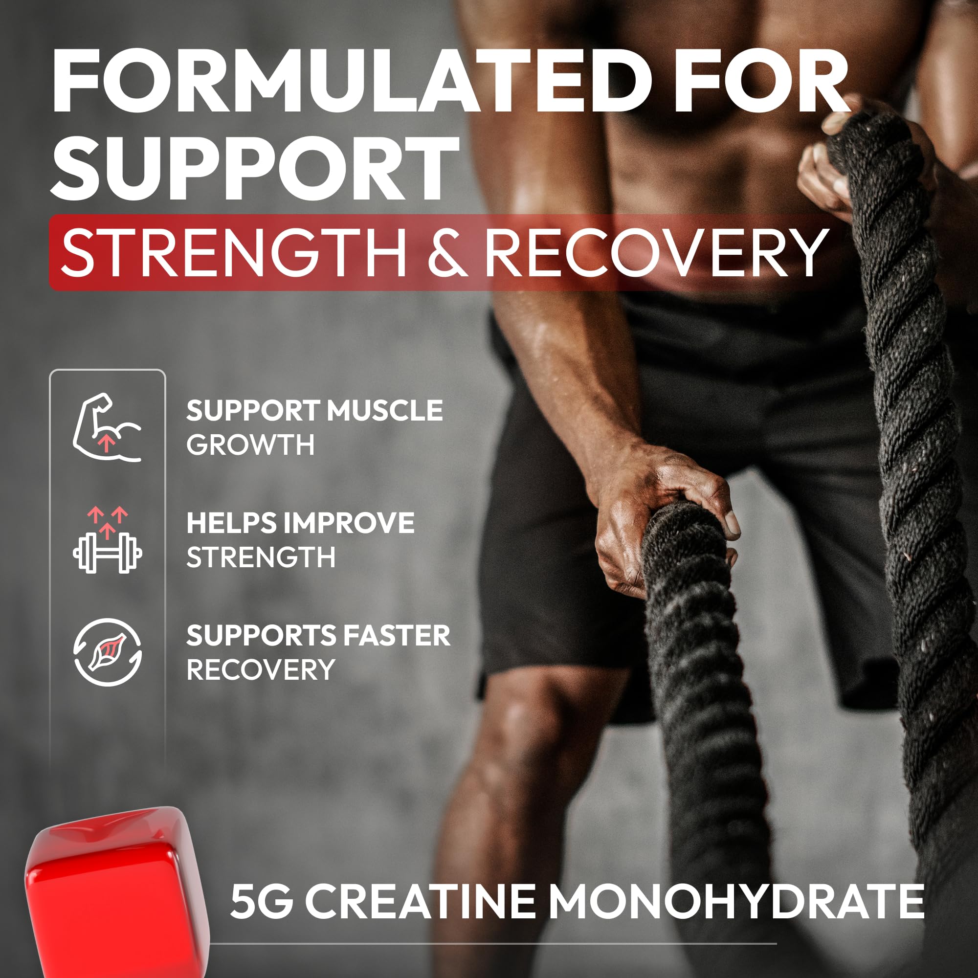 Premium Select Nutrition Creatina HCL gominas, taurina para hidratación durante el entrenamiento