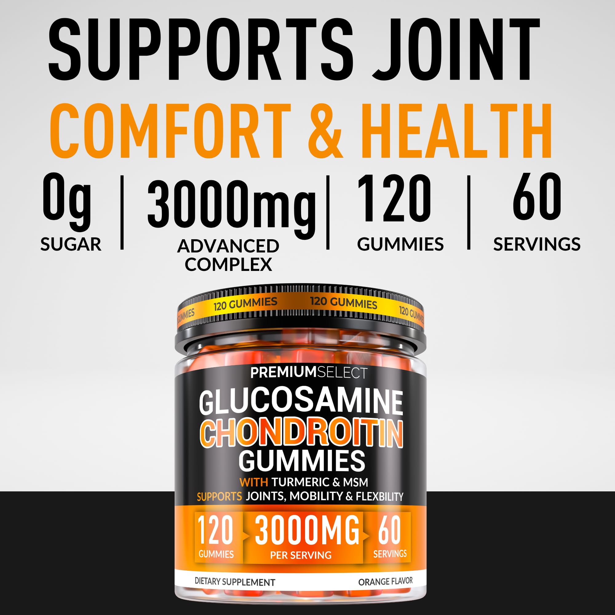 Textura suave de Gomitas Premium Select Nutrition glucosamina-condroitina.