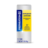 Preparación H crema alivio rápido para hemorroides en tubo de 1 oz, uso práctico.