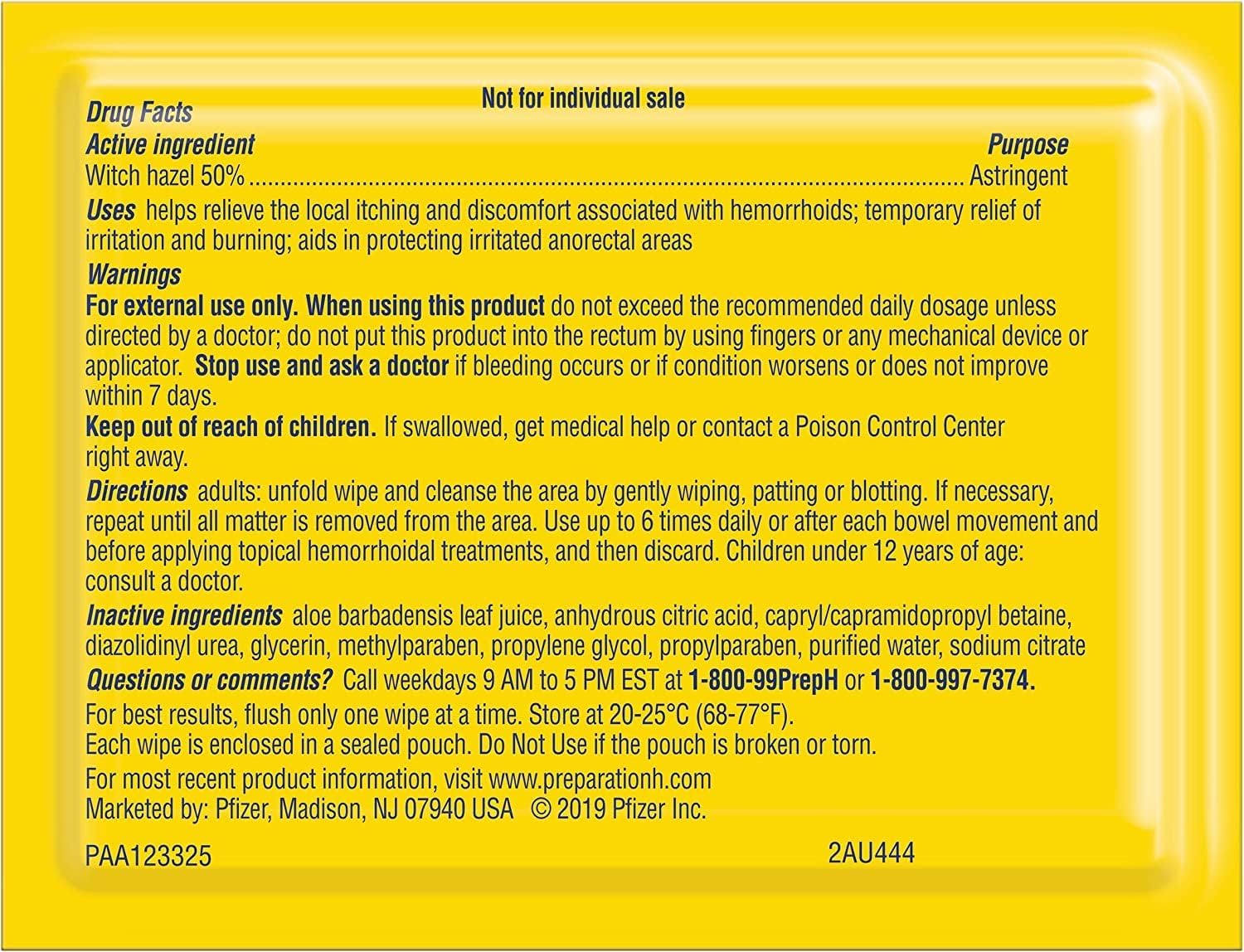 Preparation H Totables para limpieza suave y desechables en inodoro