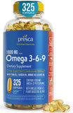 Presca Omega 3-6-9 cápsulas suaves apoyan la visión y la salud cardiovascular.