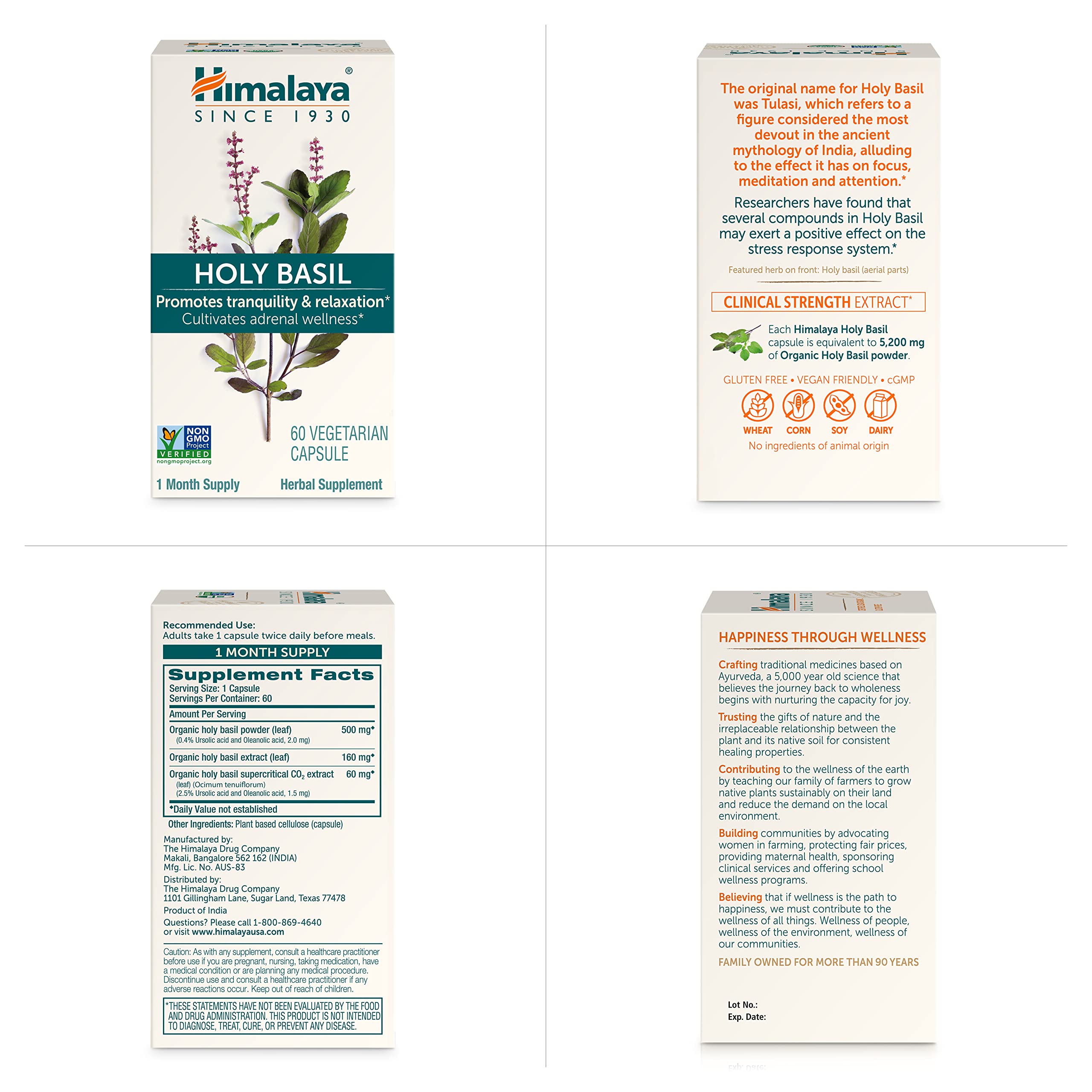 Presentación en caja de Himalaya Albahaca Sagrada para compra conveniente