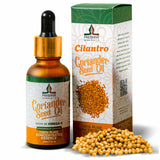 Preserve aceite de cilantro en botella, aroma suave para aromaterapia y calma.