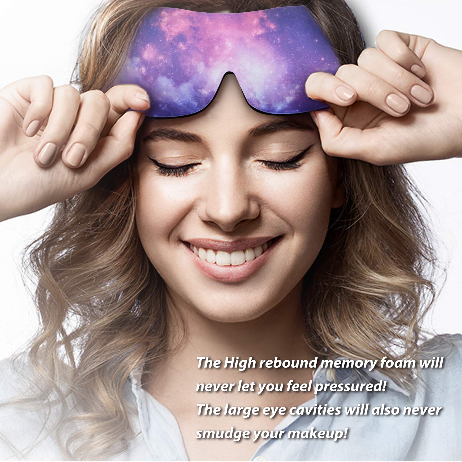 PrettyCare máscara dormir 3D morado ultra para uso nocturno