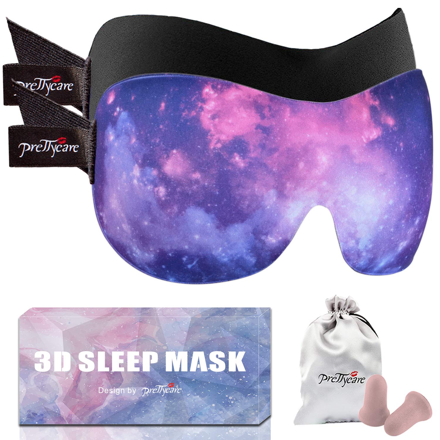 PrettyCare antifaz 3D con oscurecimiento total para dormir profundamente