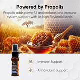 P.R.I. ingredientes: miel de manuka y propóleos para apoyo natural.