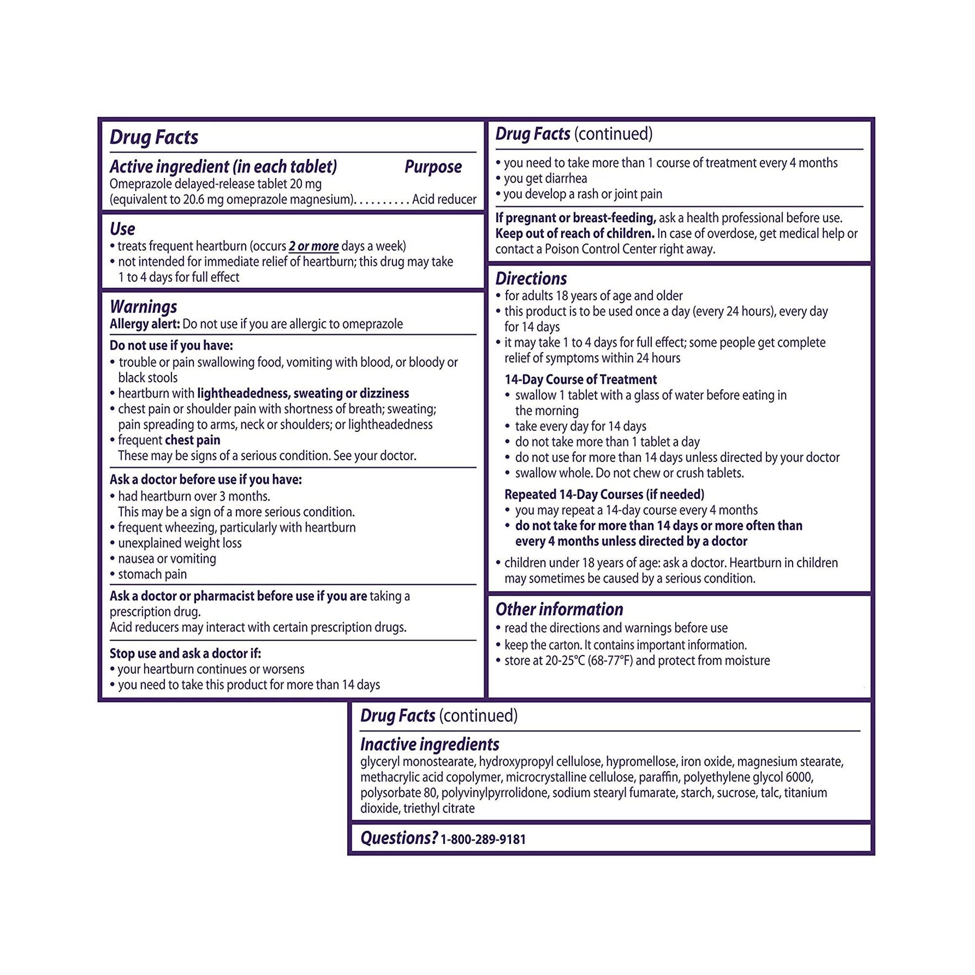 Prilosec OTC caja 42 tabletas: opción de tratamiento diario para acidez frecuente.