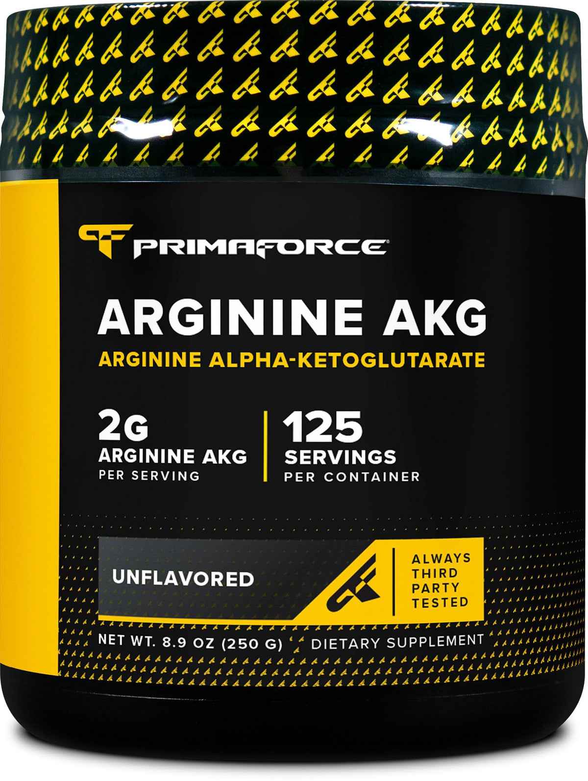 Primaforce AAKG polvo de arginina en frasco para entrenamiento sostenido