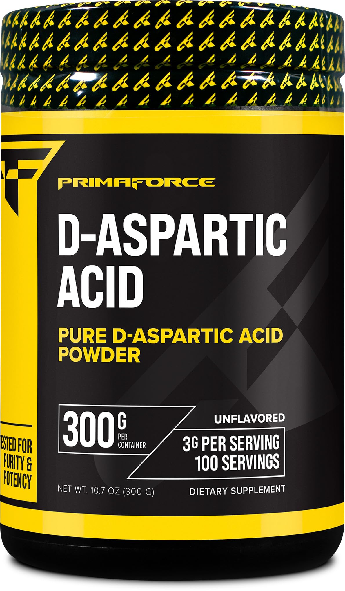 Primaforce Ácido D-aspártico 300 g frasco, ideal para uso diario en entrenamiento