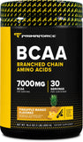 Primaforce BCAA Piña Mango en bote de 30 porciones para recuperación muscular.