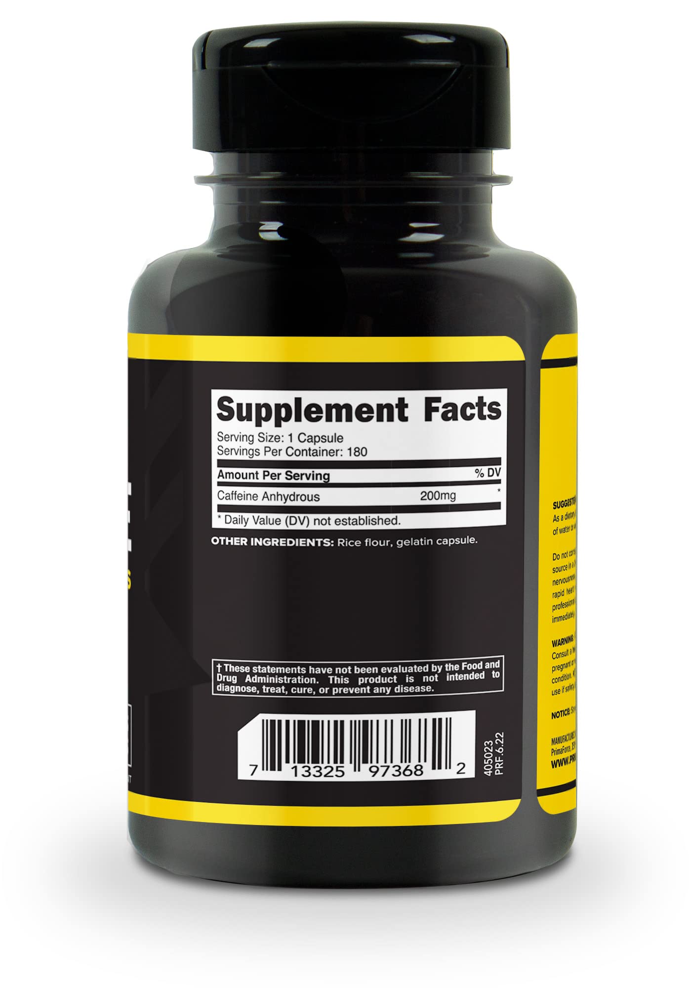 Primaforce Caféina 200 mg: uso diario en gimnasio, rendimiento sostenido