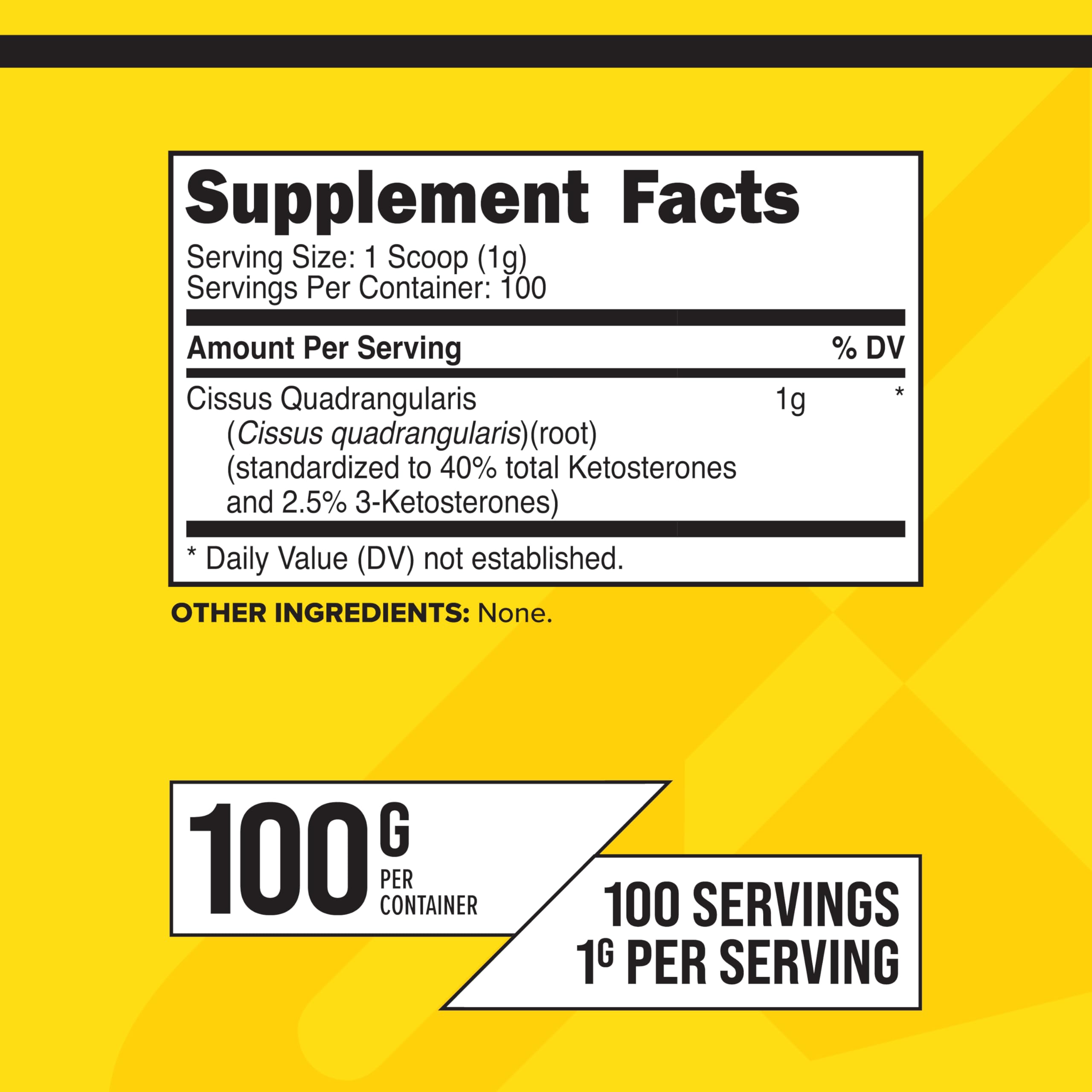 Primaforce Cissus Quadrangularis, dosis de 1 g por porción para entrenamientos diarios