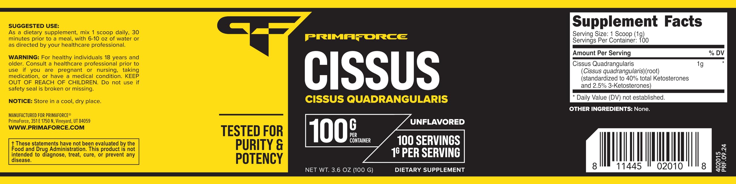 Primaforce Cissus Quadrangularis durante entrenamiento: apoyo a rutinas de fuerza